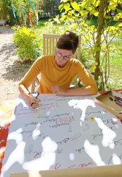 Flipchartgestaltung bei Sonnenschein